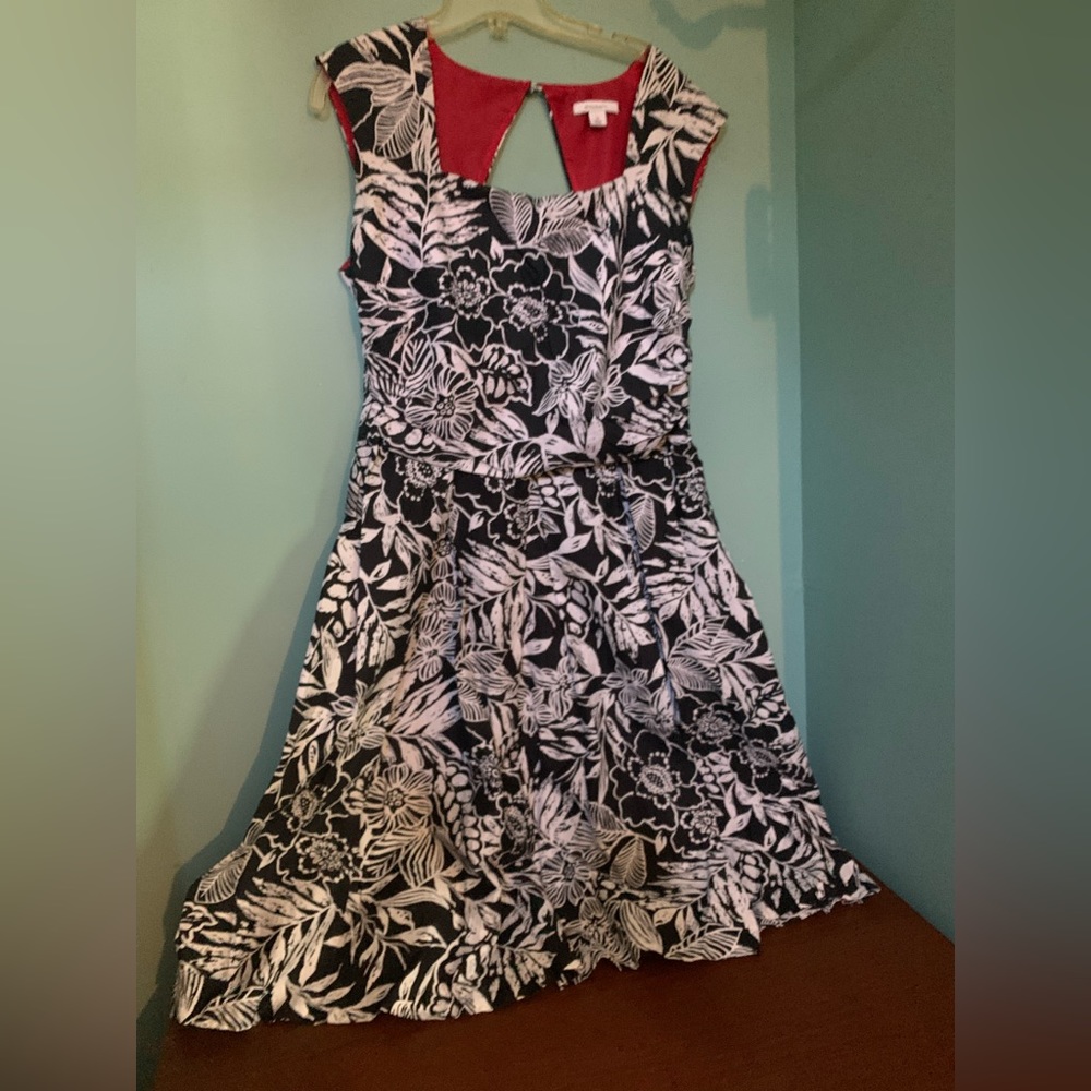 Black and white floral cotton dress from Dress Barn.